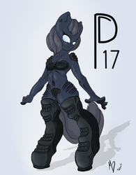 Size: 2256x2888 | Tagged: safe, artist:mdgusty, oc, oc only, android, anthro, anthro oc, glock, glock 17, high res