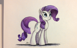 Size: 2000x1258 | Tagged: safe, artist:ncmares, rarity, g4, female, simple background, solo, traditional art