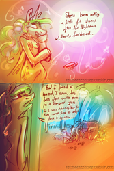 Size: 1280x1914 | Tagged: safe, artist:alumx, princess celestia, princess luna, g4, food, moon cookies, sniffing, tumblr