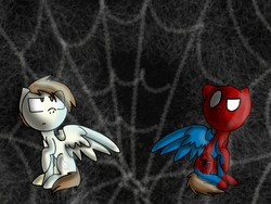 Size: 1600x1200 | Tagged: safe, artist:potterfreak121, featherweight, g4, male, spider-man, spidercolt