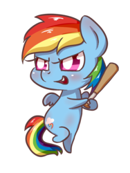 Size: 1072x1422 | Tagged: safe, artist:mrs1989, rainbow dash, g4, baseball bat, chibi, female, simple background, solo, transparent background