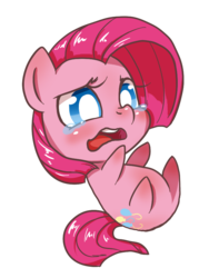 Size: 700x932 | Tagged: safe, artist:mrs1989, pinkie pie, g4, chibi, crying, cute, cuteamena, diapinkes, female, on back, pinkamena diane pie, simple background, solo, transparent background