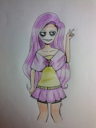 Size: 1920x2560 | Tagged: safe, artist:alice-samaa, fluttershy, human, .mov, shed.mov, g4, female, fluttershed, humanized, solo