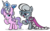 Size: 900x550 | Tagged: safe, artist:pixelkitties, diamond tiara, silver spoon, g4, cape, clothes, crown, glasses, simple background, transparent background