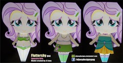 Size: 2309x1182 | Tagged: safe, artist:eljoeydesigns, fluttershy, equestria girls, g4, alternate clothes, belly button, bikini, clothes, dress, papercraft, skirt, swimsuit