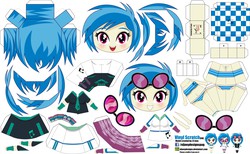 Size: 4117x2538 | Tagged: safe, artist:eljoeydesigns, dj pon-3, vinyl scratch, equestria girls, g4, alternate clothes, belly button, bikini, clothes, papercraft, swimsuit