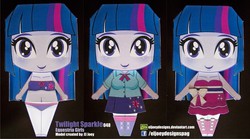 Size: 1795x999 | Tagged: safe, artist:eljoeydesigns, twilight sparkle, equestria girls, g4, alternate clothes, belly button, bikini, clothes, dress, papercraft, swimsuit