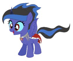 Size: 394x330 | Tagged: safe, artist:unoriginai, oc, oc only, oc:ambivalence, alicorn, pony, alicorn oc, blank flank, female, filly, offspring, parent:king sombra, parent:princess luna, parents:lumbra, solo