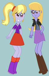 Size: 616x950 | Tagged: safe, artist:berrypunchrules, cloud kicker, cloudy kicks, equestria girls, g4, background human, duo, equestria girls-ified, female, simple background