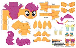 Size: 3304x2104 | Tagged: safe, artist:eljoeydesigns, scootaloo, g4, :3, belly button, blushing, cute, high res, milkshake, papercraft
