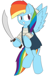 Size: 1100x1707 | Tagged: safe, artist:cooper, rainbow dash, g4, female, pirate dash, simple background, solo, transparent background