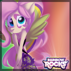 Size: 1024x1024 | Tagged: safe, artist:fj-c, fluttershy, equestria girls, g4, my little pony equestria girls: rainbow rocks, cute, female, looking at you, midriff, ponied up, raised eyebrow, shyabetes, smiling, solo, wings