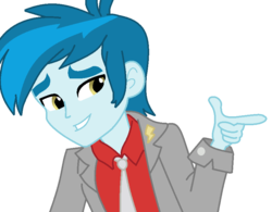 Size: 833x650 | Tagged: safe, artist:pdorothynics, thunderbass, equestria girls, g4, background human, male, solo