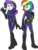 Size: 861x1139 | Tagged: safe, artist:shennanigma, rainbow dash, rarity, equestria girls, g4, bodysuit, dinaranger, duo, simple background, transparent background, zofa