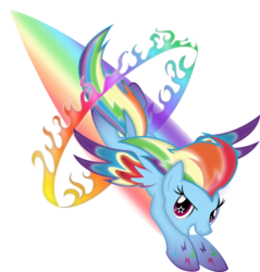 Size: 3000x3144 | Tagged: safe, artist:theshadowstone, rainbow dash, pegasus, pony, g4, female, high res, mare, rainbow power, simple background, solo, sonic rainboom, transparent background