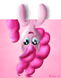 Size: 2384x3026 | Tagged: safe, artist:mcnum, pinkie pie, g4, female, high res, solo, upside down