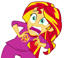 Size: 4410x4000 | Tagged: safe, artist:masem, sunset shimmer, equestria girls, g4, my little pony equestria girls: rainbow rocks, .svg available, absurd resolution, clothes, faic, pajamas, shocked, simple background, solo, sunset screamer, transparent background, vector, wasabi