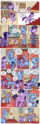 Size: 1200x3676 | Tagged: safe, artist:muffinshire, smarty pants, twilight sparkle, oc, oc:bumble breeze, oc:flyleaf, oc:swirling star, unnamed oc, pegasus, pony, unicorn, comic:twilight's first day, g4, :o, :t, adorkable, book, bowtie, colt, comic, cute, doll, dork, ear piercing, earring, eye contact, female, filly, floppy ears, frown, glasses, happy, jewelry, levitation, library, lip bite, lockers, looking at each other, magic, male, mare, muffinshire is trying to murder us, necklace, open mouth, piercing, pointing, princess celestia's school for gifted unicorns, pronking, raised hoof, rearing, sad, saddle bag, school, scroll, slice of life, smiling, sparkles, spread wings, squishy cheeks, tail wrap, telekinesis, toy, underhoof, wide eyes, worried