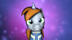 Size: 3840x2160 | Tagged: safe, oc, oc only, oc:littlepip, pony, unicorn, fallout equestria, 3d, clothes, fanfic, fanfic art, female, high res, jumpsuit, mare, party time mintals, simple background, solo, source filmmaker, vault suit