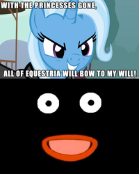 Size: 605x755 | Tagged: safe, dragon ball, dragonball z abridged, exploitable meme, image macro, meme, mr. popo, trixie vs everyone meme