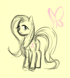 Size: 534x591 | Tagged: safe, artist:nolilty, fluttershy, g4, butt, female, pixiv, plot, sketch, solo