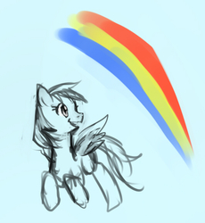 Size: 530x577 | Tagged: safe, artist:nolilty, rainbow dash, g4, female, pixiv, sketch, solo