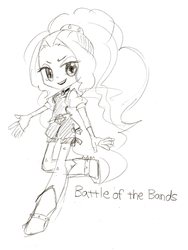 Size: 1510x2013 | Tagged: safe, artist:nolilty, adagio dazzle, equestria girls, g4, my little pony equestria girls: rainbow rocks, chibi, cute, female, monochrome, pixiv, solo