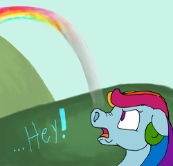 Size: 600x575 | Tagged: safe, artist:ratdust, rainbow dash, rainbow dash (g3), ask g3 dashie, g3, g4, ask, female, solo, tumblr