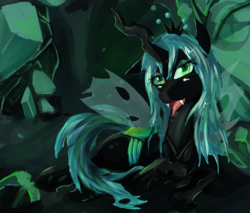 Size: 2000x1700 | Tagged: safe, artist:argoth, queen chrysalis, changeling, changeling queen, g4, female, solo, tongue out