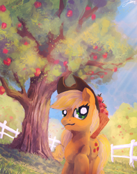 Size: 2520x3199 | Tagged: dead source, safe, artist:lukeine, applejack, g4, female, high res, solo