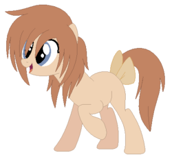 Size: 438x402 | Tagged: safe, artist:firepony-bases, artist:xx-chanour, pony, g4, base used, bow, female, higurashi no naku koro ni, mare, open mouth, open smile, ponified, rena ryuugu, smiling, solo, tail, tail bow