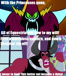 Size: 586x670 | Tagged: artist needed, source needed, safe, lord tirek, twilight sparkle, g4, my little pony: friendship is magic, season 4, twilight's kingdom, everyone steals tirek's meme, exploitable meme, foreshadowing, hilarious in hindsight, lord hater, meme, tempting fate, the picnic, tirek vs everyone meme, wander over yonder