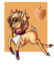 Size: 713x1000 | Tagged: safe, artist:tardispony, deer, attitude, badge, con badge, cute, tongue out