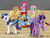 Size: 4000x3000 | Tagged: safe, artist:mephysta, applejack, fluttershy, pinkie pie, rainbow dash, rarity, twilight sparkle, alicorn, pony, g4, cute, female, mane six, mare, musical instrument, twilight sparkle (alicorn), underhoof, unicorn master race