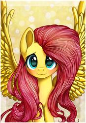 Size: 4076x5835 | Tagged: dead source, safe, artist:vird-gi, fluttershy, g4, :3, absurd resolution, blushing, cute, female, shyabetes, solo, spread wings