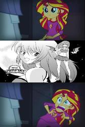 Size: 388x576 | Tagged: safe, sunset shimmer, equestria girls, g4, my little pony equestria girls: rainbow rocks, exploitable meme, heather hartley, meme, sunset screamer, vampire cheerleaders