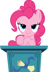 Size: 3515x5251 | Tagged: safe, artist:tomfraggle, part of a set, pinkie pie, applebuck season, g4, female, podium, simple background, solo, transparent background, vector