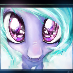 Size: 3000x3000 | Tagged: safe, artist:czbaterka, flitter, pony, g4, big eyes, cute, female, heart eyes, high res, looking at you, pastel, selfie, sketch, solo, starry eyes, wingding eyes