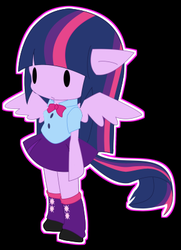 Size: 300x415 | Tagged: safe, artist:youhoujou, twilight sparkle, alicorn, equestria girls, g4, clothes, female, pixiv, ponied up, skirt, solo, twilight sparkle (alicorn)