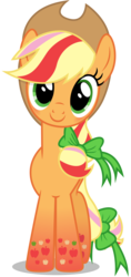 Size: 6000x12750 | Tagged: safe, artist:caliazian, applejack, g4, twilight's kingdom, .ai available, absurd resolution, cowboy hat, cute, female, hat, jackabetes, let the rainbow remind you, looking at you, rainbow power, simple background, solo, stetson, transparent background, vector