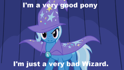 Size: 896x504 | Tagged: safe, trixie, pony, unicorn, g4, female, mare, solo, text, the wizard of oz