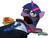 Size: 500x380 | Tagged: safe, artist:alui, edit, twilight sparkle, fish, g4, andy yellowtail, dead, female, health inspector, male edited into female, nasty patty, solo, spongebob squarepants, tongue out, twilight burgkle, unconscious, x eyes