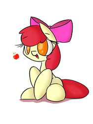 Size: 2448x3264 | Tagged: safe, artist:lux121, apple bloom, earth pony, pony, g4, apple, female, filly, foal, food, high res, solo