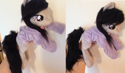 Size: 4152x2440 | Tagged: safe, artist:epicrainbowcrafts, octavia melody, g4, beanie (plushie), clothes, hand, hoodie, irl, photo, plushie, solo