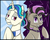 Size: 1024x819 | Tagged: safe, artist:tlatophat, idw, dj pon-3, octavia melody, vinyl scratch, earth pony, pony, unicorn, g4, reflections, spoiler:comic, collar, duo, duo female, female, mare, mirror universe, rocktavia, role reversal, vinyl class