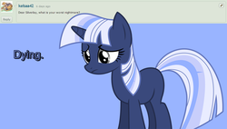 Size: 1250x710 | Tagged: safe, artist:estories, oc, oc only, oc:silverlay, umbra pony, g4, [don't] ask silverlay, death, dying, fear, sad, simple background