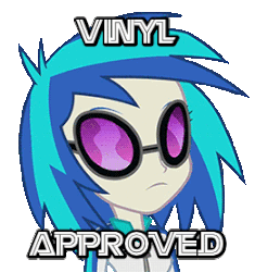 Size: 261x278 | Tagged: safe, dj pon-3, vinyl scratch, equestria girls, g4, my little pony equestria girls: rainbow rocks, animated, approval, female, glasses, headbang, image macro, meme, nodding, reaction image, seal of approval, solo