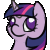 Size: 50x50 | Tagged: safe, artist:mondlichtkatze, twilight sparkle, g4, animated, cute, eyes closed, female, floppy ears, gif, gif for breezies, icon, open mouth, picture for breezies, smiling, solo