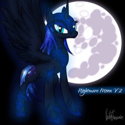 Size: 1024x1024 | Tagged: safe, artist:djsteelfox, nightmare moon, g4, female, mare in the moon, moon, solo