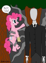 Size: 1275x1750 | Tagged: safe, artist:djsteelfox, pinkie pie, g4, duo, slenderman